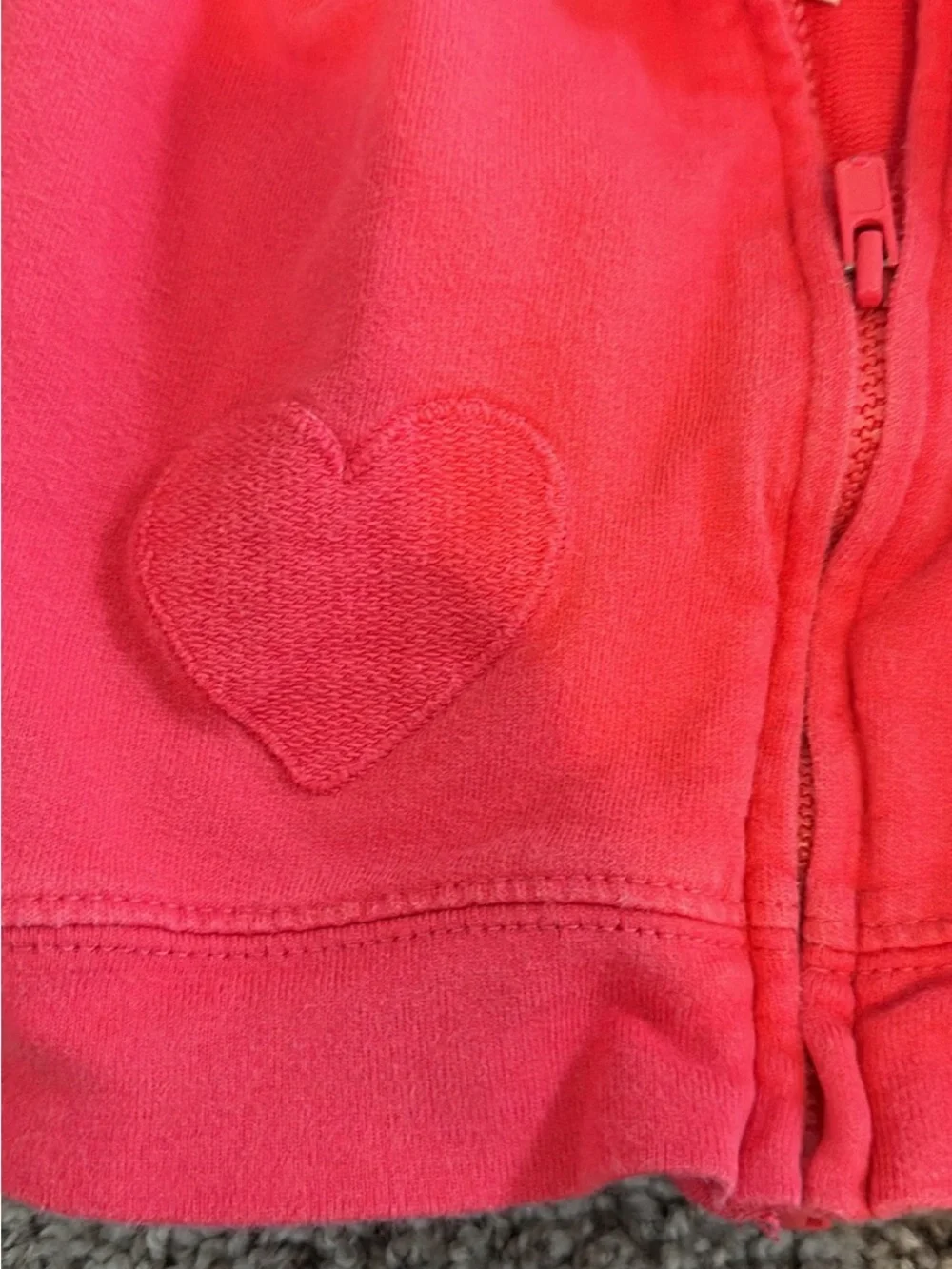 Carter's Coral Pink Hooded Zip Jacket with Navy Lined Hood
